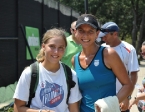 Chani with a young fan at the Texas Tennis Open, Dallas, 2011